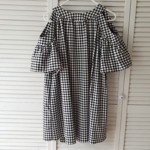 Women's Shoulderless Puffy-Sleeve Highneck Modest Zara Dress Size M